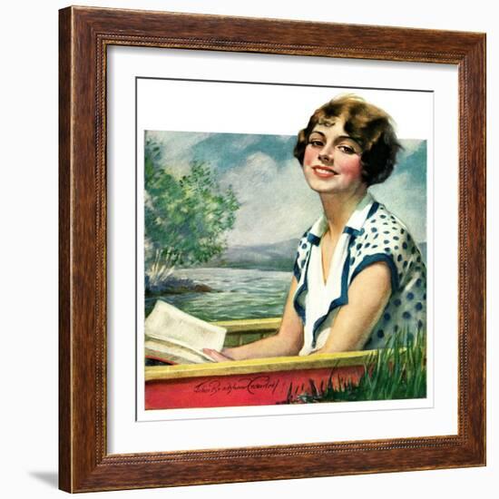 "Summer Reading,"September 4, 1926-Bradshaw Crandall-Framed Giclee Print