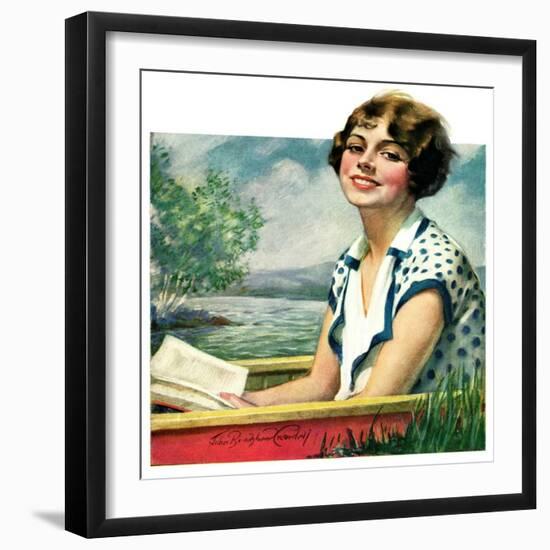 "Summer Reading,"September 4, 1926-Bradshaw Crandall-Framed Giclee Print