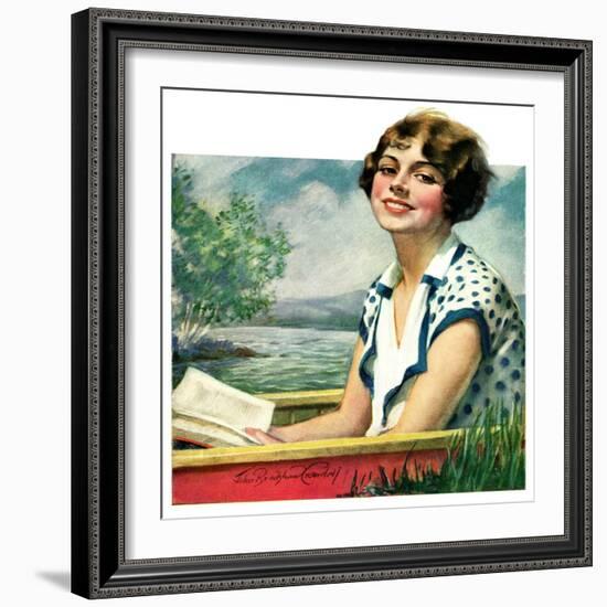"Summer Reading,"September 4, 1926-Bradshaw Crandall-Framed Giclee Print