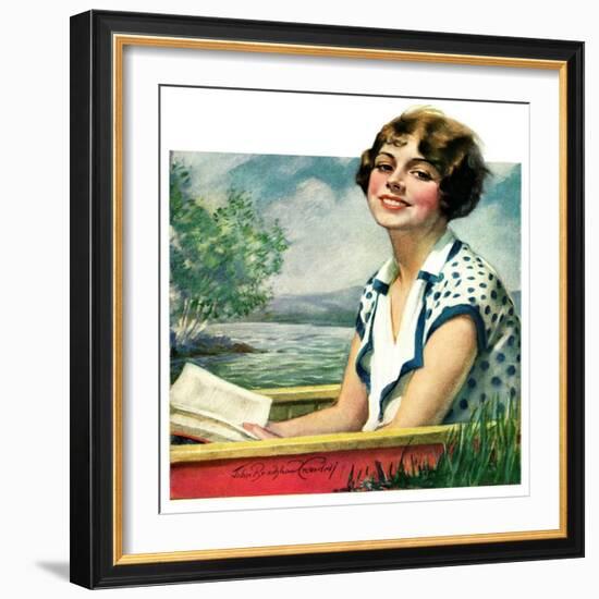 "Summer Reading,"September 4, 1926-Bradshaw Crandall-Framed Giclee Print