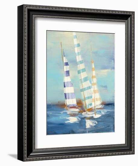 Summer Regatta III Stripes-Julia Purinton-Framed Premium Giclee Print