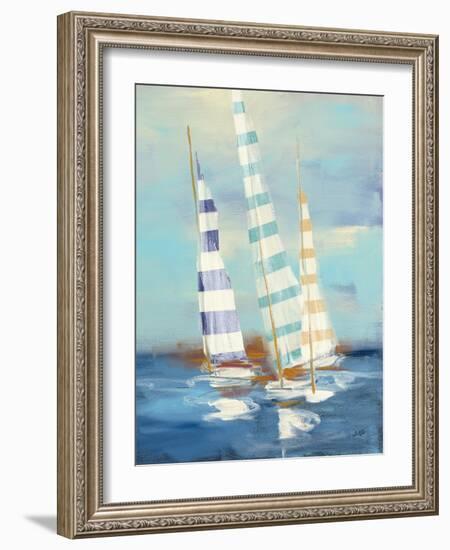 Summer Regatta III Stripes-Julia Purinton-Framed Art Print