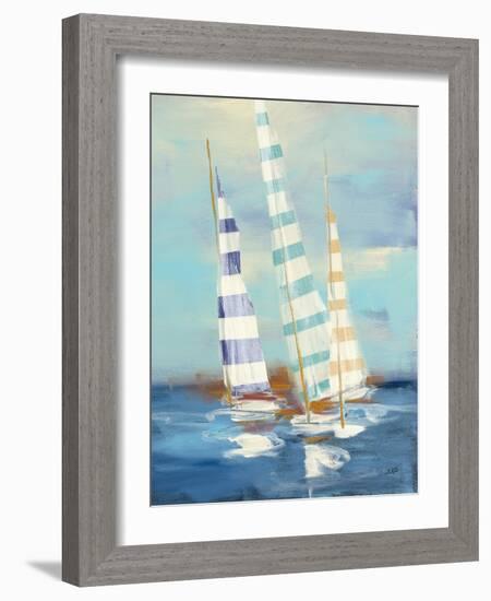 Summer Regatta III Stripes-Julia Purinton-Framed Art Print