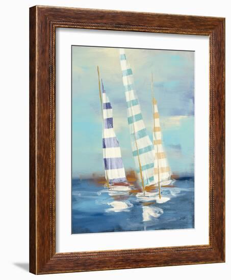 Summer Regatta III Stripes-Julia Purinton-Framed Art Print