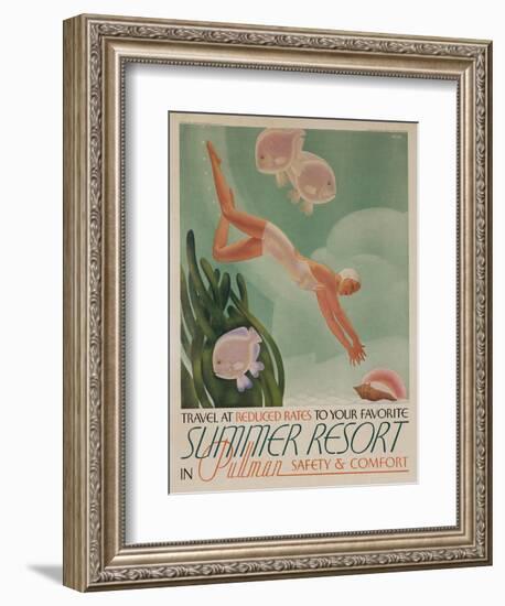 Summer Resort Travel Poster-null-Framed Giclee Print