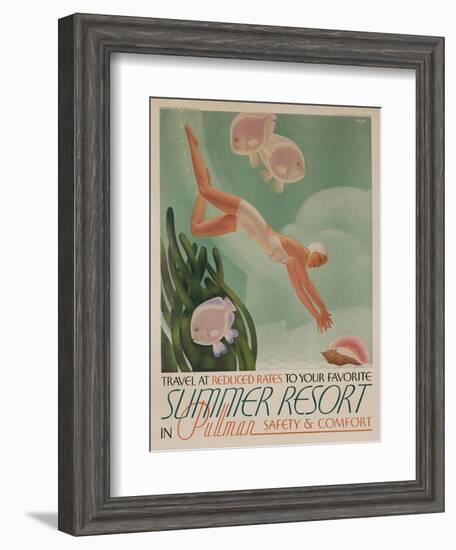 Summer Resort Travel Poster--Framed Giclee Print