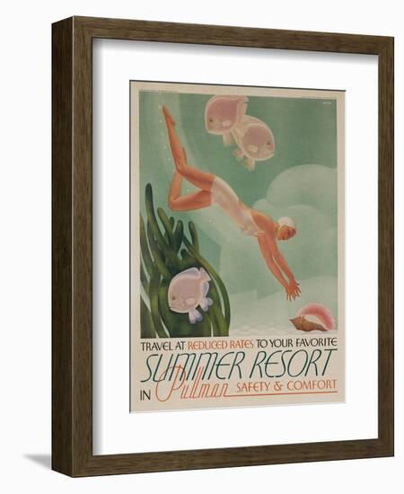 Summer Resort Travel Poster-null-Framed Giclee Print