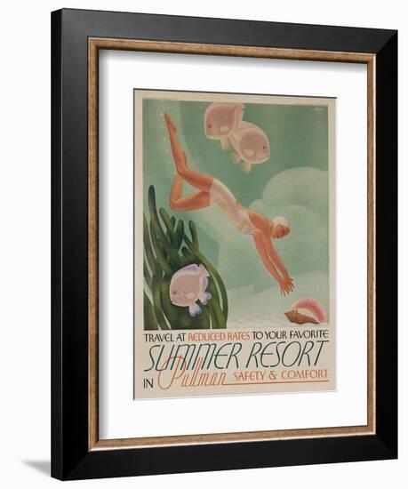 Summer Resort Travel Poster-null-Framed Giclee Print