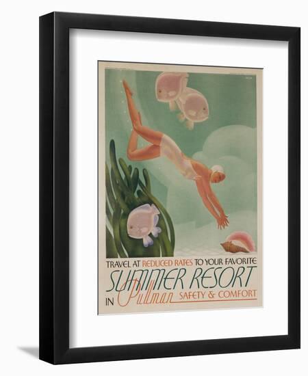 Summer Resort Travel Poster-null-Framed Giclee Print