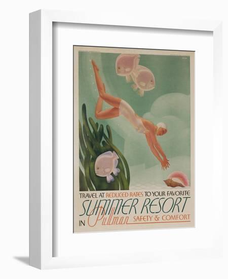 Summer Resort Travel Poster--Framed Giclee Print