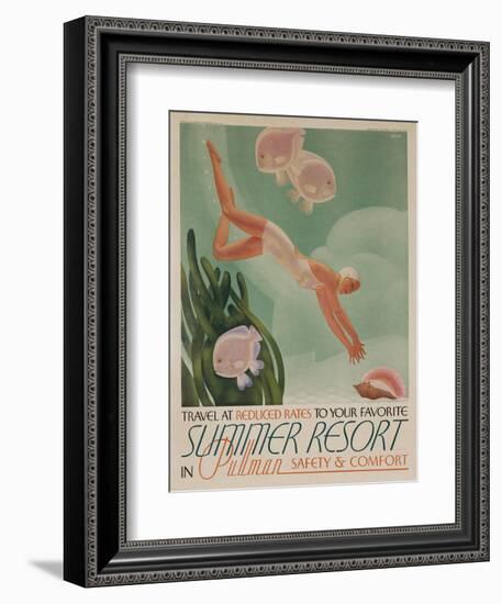 Summer Resort Travel Poster-null-Framed Giclee Print