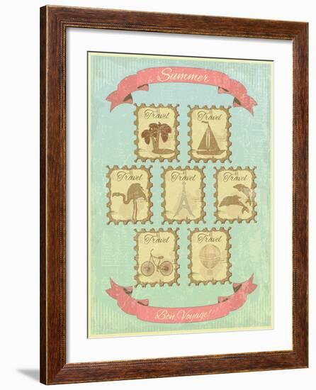 Summer Retro Card-elfivetrov-Framed Art Print