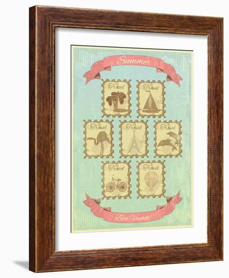 Summer Retro Card-elfivetrov-Framed Art Print