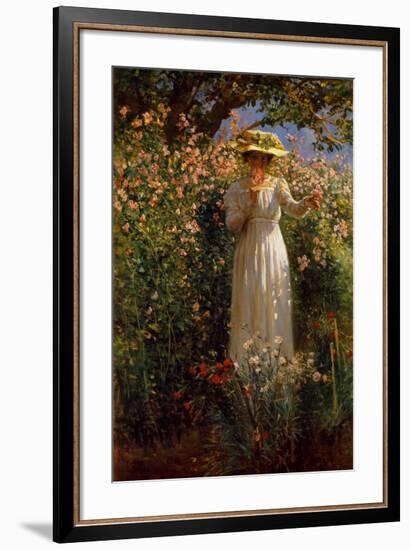 Summer's Day in the Flower Garden-Robert Payton Reid-Framed Art Print