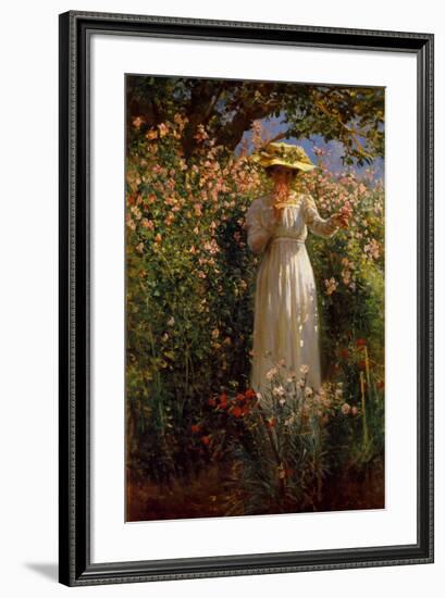 Summer's Day in the Flower Garden-Robert Payton Reid-Framed Art Print