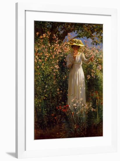 Summer's Day in the Flower Garden-Robert Payton Reid-Framed Art Print