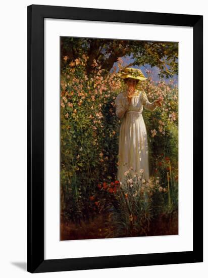 Summer's Day in the Flower Garden-Robert Payton Reid-Framed Art Print