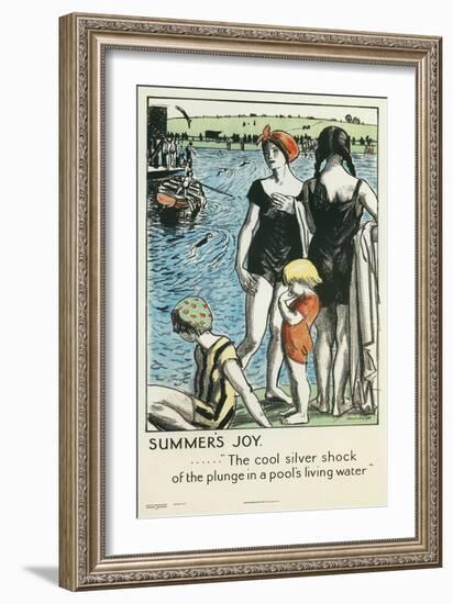 Summer's Joy, Swimming-null-Framed Giclee Print