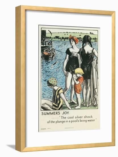 Summer's Joy, Swimming-null-Framed Giclee Print