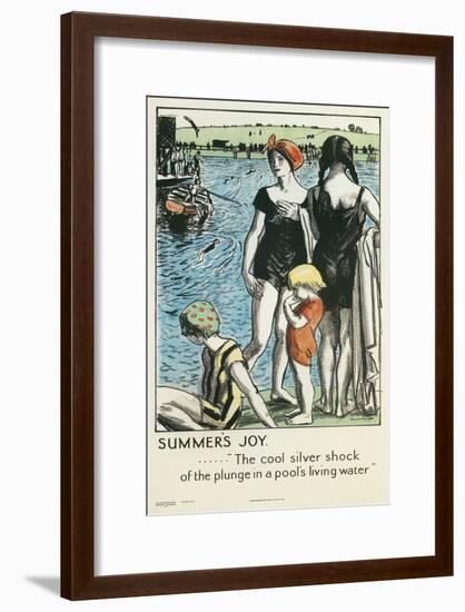 Summer's Joy, Swimming-null-Framed Giclee Print