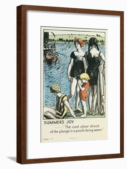 Summer's Joy, Swimming-null-Framed Giclee Print
