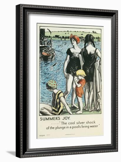 Summer's Joy, Swimming-null-Framed Giclee Print