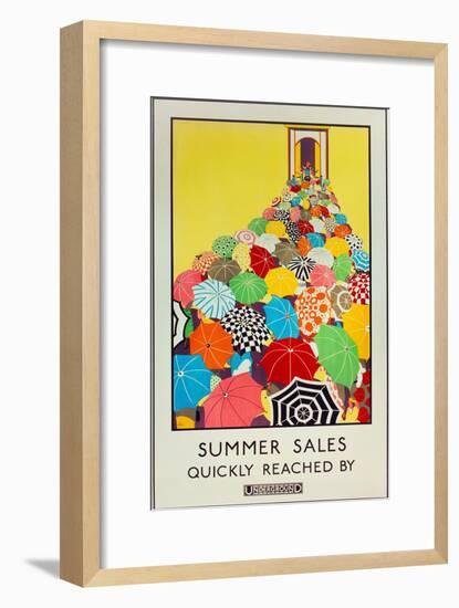 Summer Sales, Quickly Reached by Underground, 1925-Mary Koop-Framed Premium Giclee Print