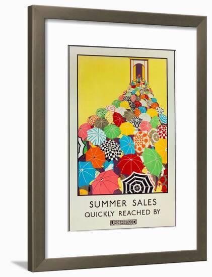 Summer Sales, Quickly Reached by Underground, 1925-Mary Koop-Framed Giclee Print