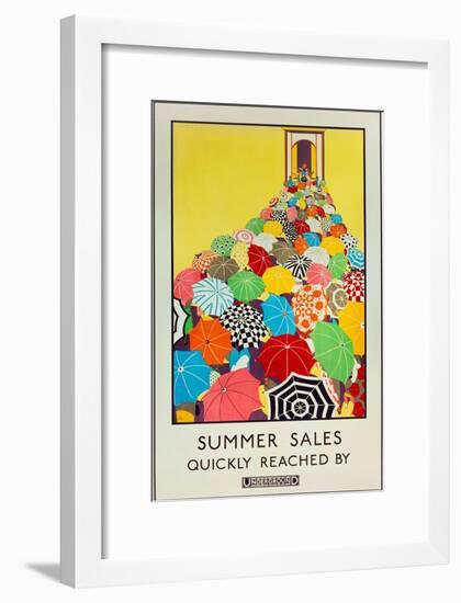 Summer Sales, Quickly Reached by Underground, 1925-Mary Koop-Framed Giclee Print
