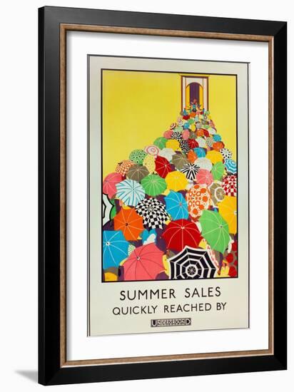 Summer Sales, Quickly Reached by Underground, 1925-Mary Koop-Framed Giclee Print