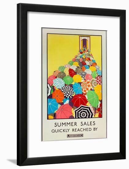 Summer Sales, Quickly Reached by Underground, 1925-Mary Koop-Framed Giclee Print