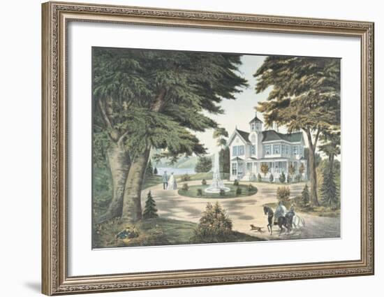 Summer Scene in the Country-Currier & Ives-Framed Art Print