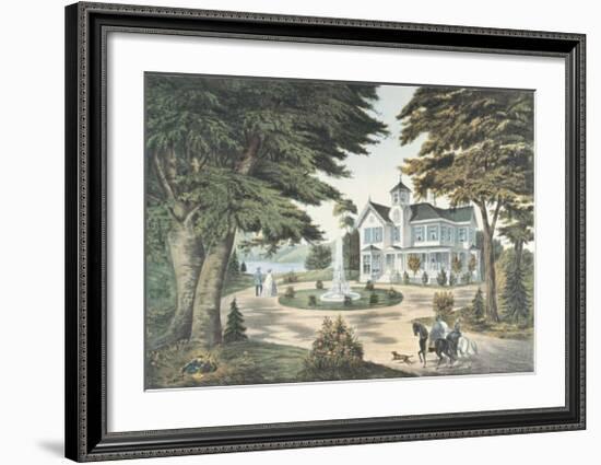 Summer Scene in the Country-Currier & Ives-Framed Art Print