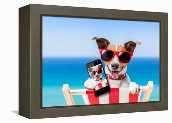 Summer Selfie Dog-Javier Brosch-Framed Premier Image Canvas