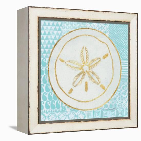 Summer Shells I Teal and Gold-Kathrine Lovell-Framed Stretched Canvas