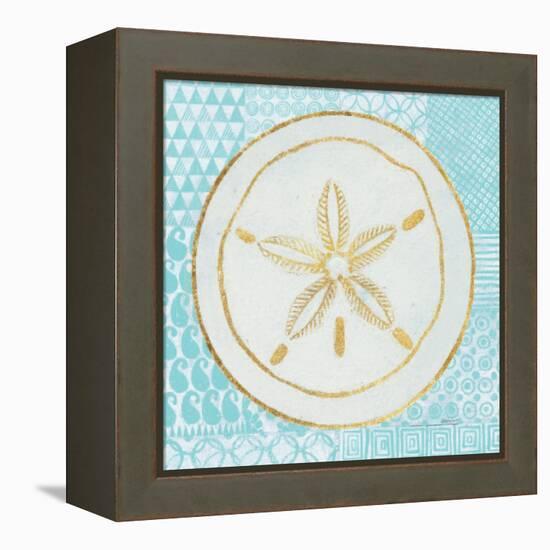 Summer Shells I Teal and Gold-Kathrine Lovell-Framed Stretched Canvas