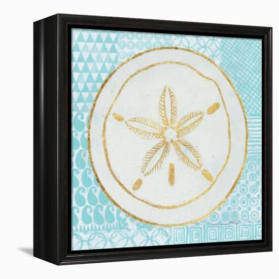 Summer Shells I Teal and Gold-Kathrine Lovell-Framed Stretched Canvas