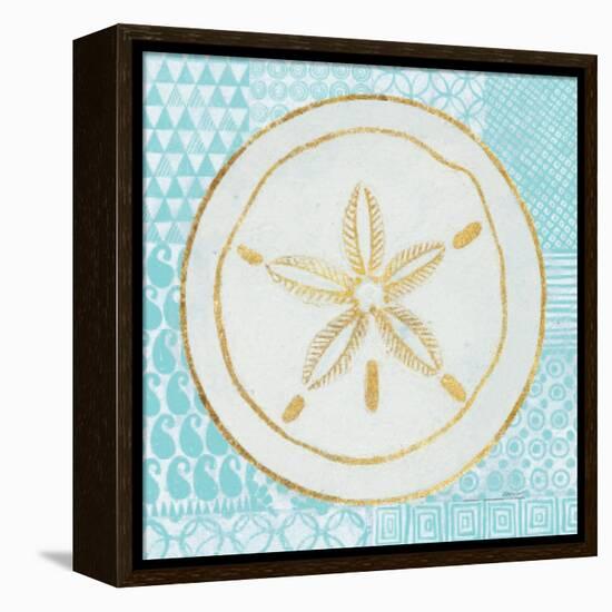 Summer Shells I Teal and Gold-Kathrine Lovell-Framed Stretched Canvas