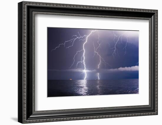 Summer Storm Beginning with Lightning-Leonid Tit-Framed Photographic Print