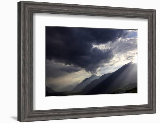 Summer Storm Clearing over the Mountains of the Valais Region, Swiss Alps, Switzerland, Europe-David Pickford-Framed Photographic Print