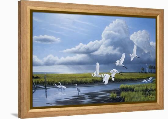 Summer Storm Egrets-Wilhelm Goebel-Framed Premier Image Canvas