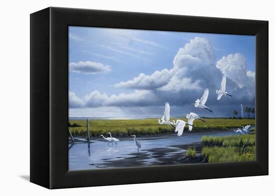 Summer Storm Egrets-Wilhelm Goebel-Framed Premier Image Canvas