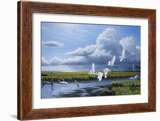 Summer Storm Egrets-Wilhelm Goebel-Framed Giclee Print