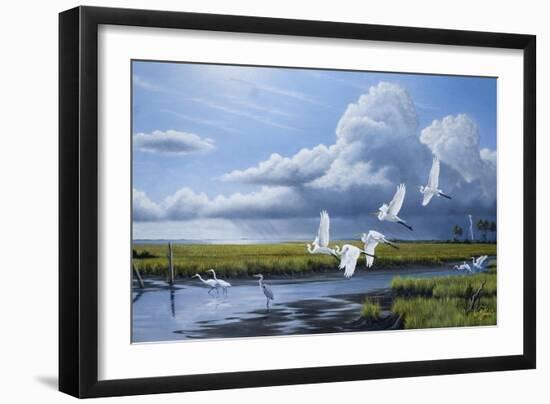 Summer Storm Egrets-Wilhelm Goebel-Framed Giclee Print