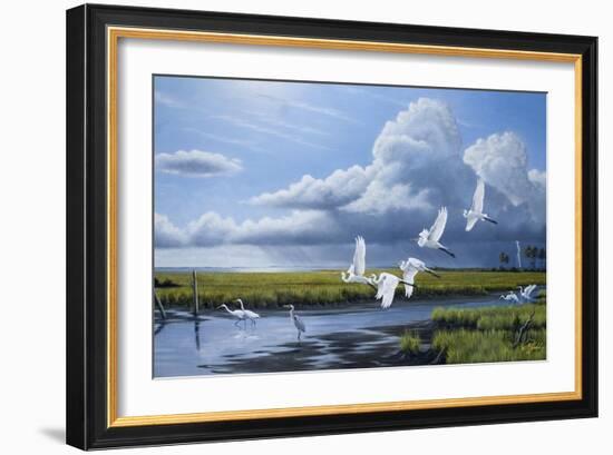 Summer Storm Egrets-Wilhelm Goebel-Framed Giclee Print