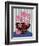 Summer Stripe and Pink Flowers-Miho Art Studio-Framed Premium Photographic Print