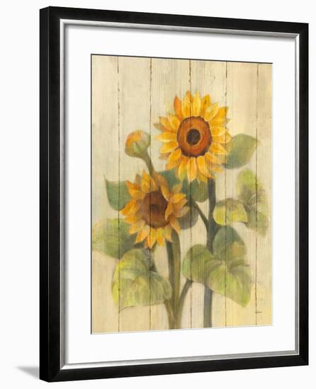 Summer Sunflowers II on Barnboard-Albena Hristova-Framed Art Print