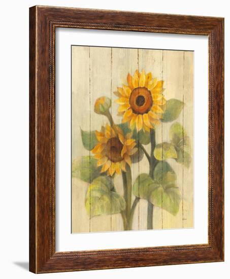 Summer Sunflowers II on Barnboard-Albena Hristova-Framed Art Print