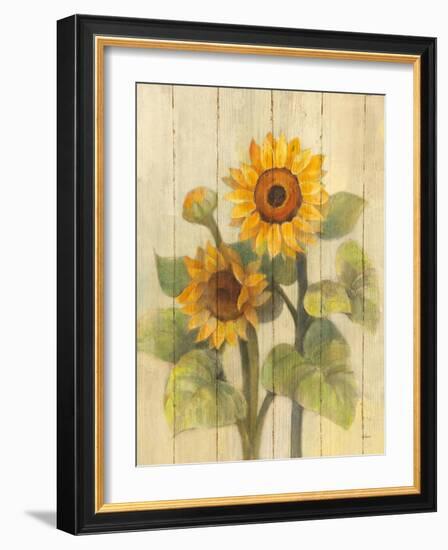 Summer Sunflowers II on Barnboard-Albena Hristova-Framed Art Print