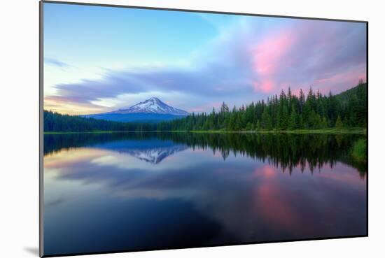 Summer Sunset Reflection at Trillium Lake, Oregon Wilderness-Vincent James-Mounted Photographic Print